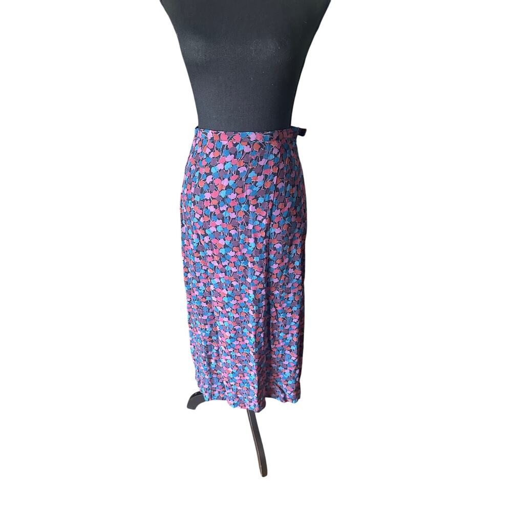 Laura Ashley Vintage Ditsy Tulip A-Line Maxi Skirt Cottagecore Boho
